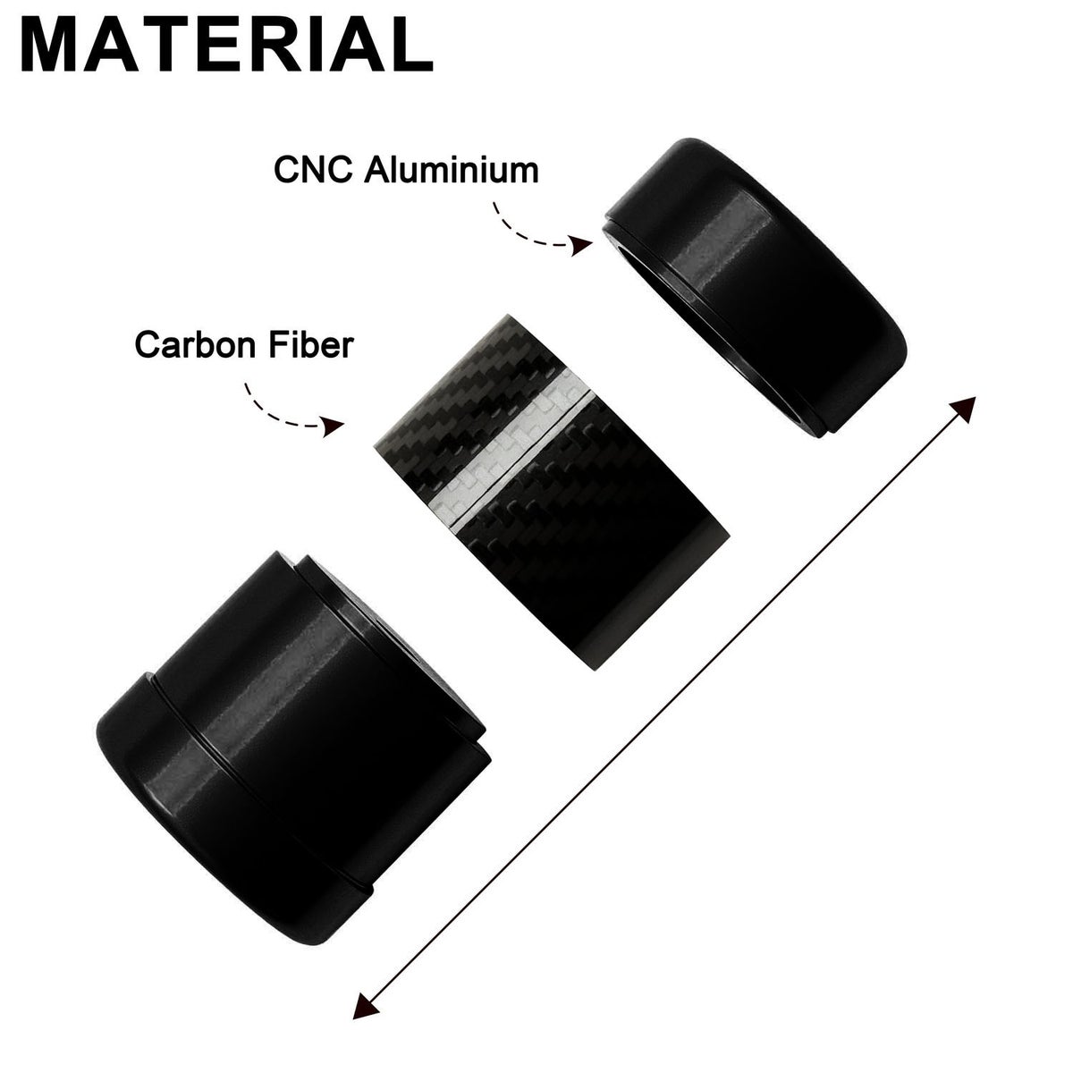アルミカーボン スライダー パフォーマンスバガー クラッシュバー用 ブラック 3