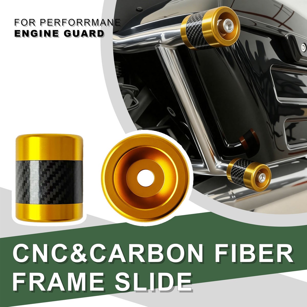 アルミカーボン スライダー パフォーマンスバガー クラッシュバー用 ゴールド
