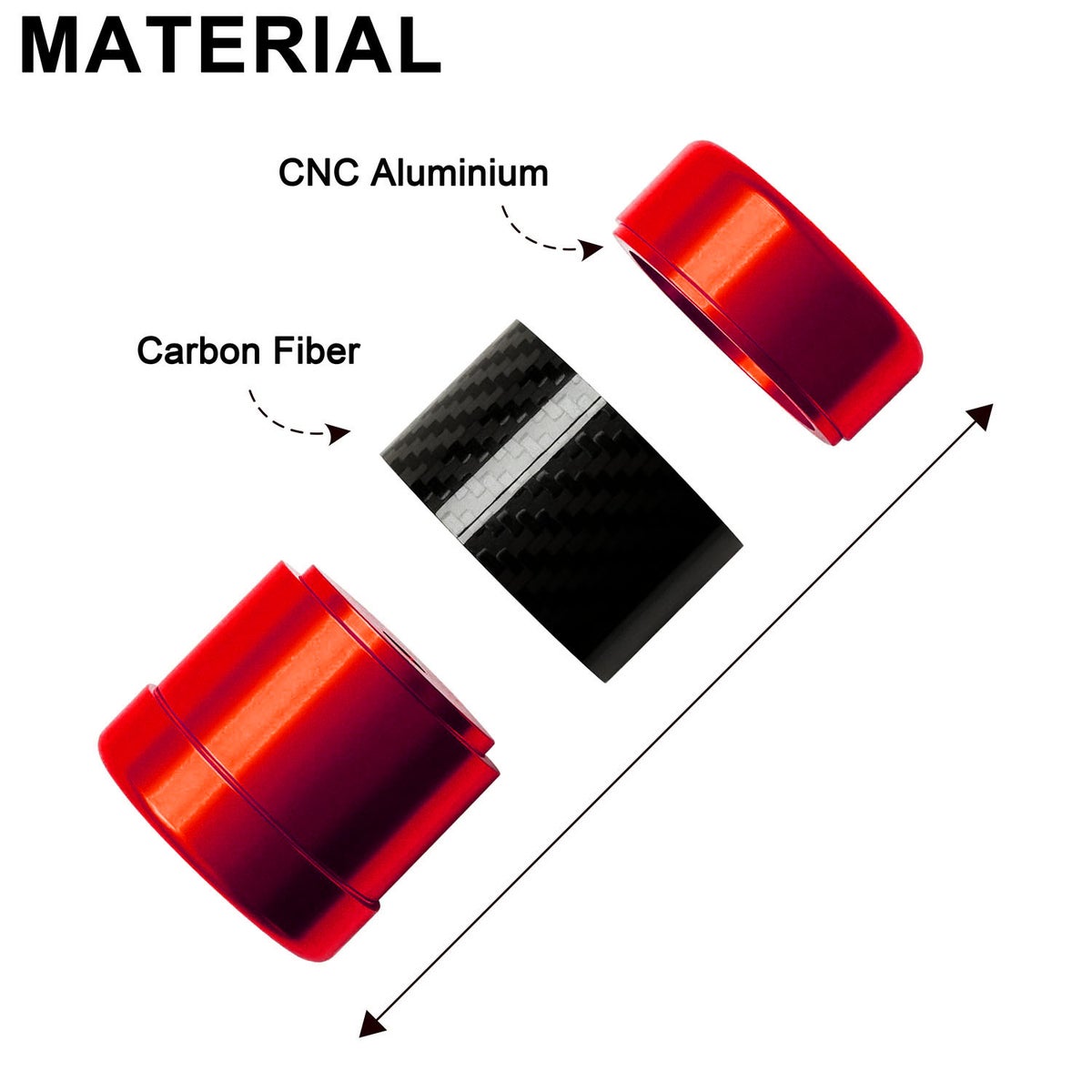 アルミカーボン スライダー パフォーマンスバガー クラッシュバー用 レッド 3