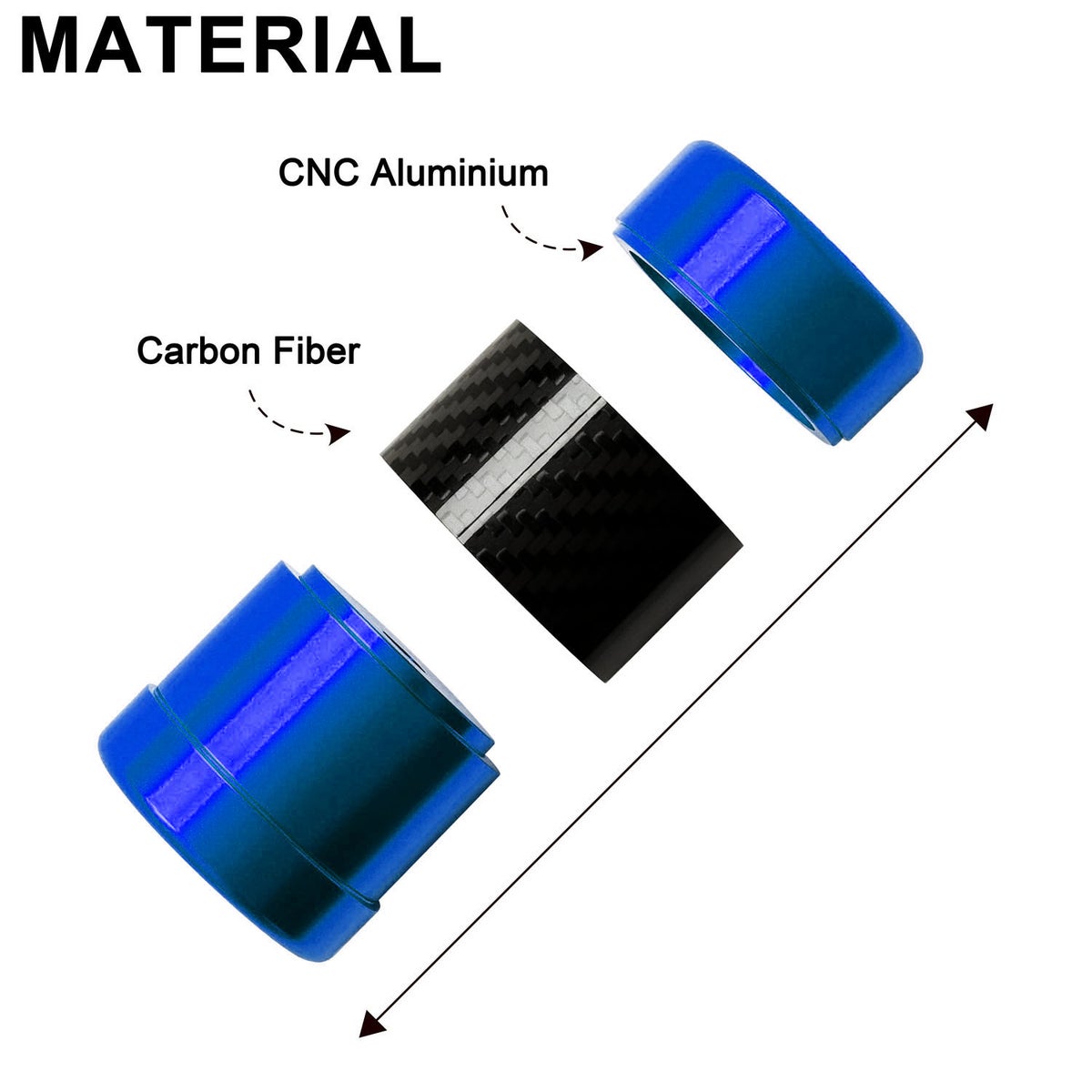 アルミカーボン スライダー パフォーマンスバガー クラッシュバー用 ブルー 3