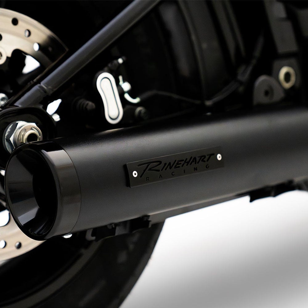  2025以降 ローライダーS/ST、ストリートボブ、ヘリテイジクラシック HP40 2-1スリップオンマフラー ブラック Rinehart 2