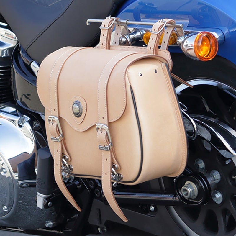 レザーサドルバッグ 7.5L (タン)