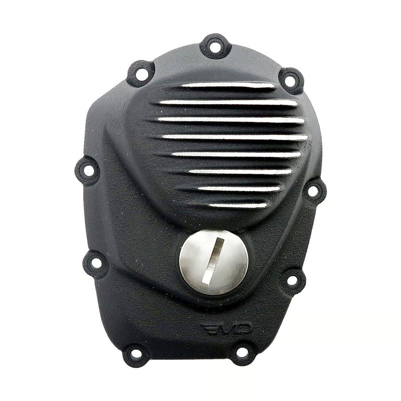 M8 ツーリング、ソフテイル リブデザイン カムカバー ブラックコントラスト EMD