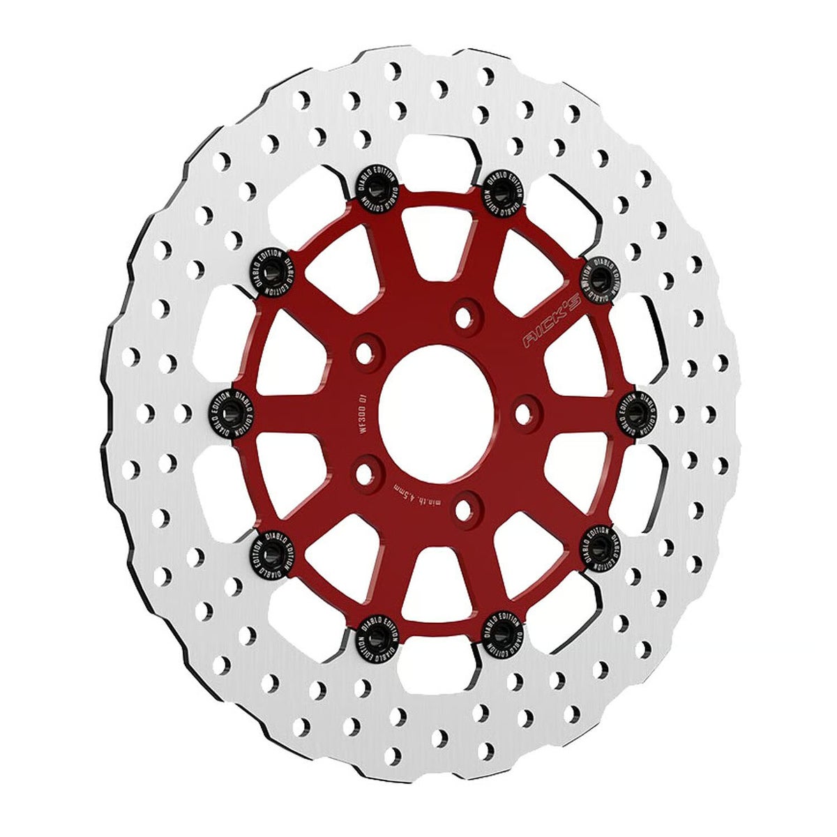 11.5インチ WAVE フローティング フロントブレーキローター レッド Ricks Motorcycles 3