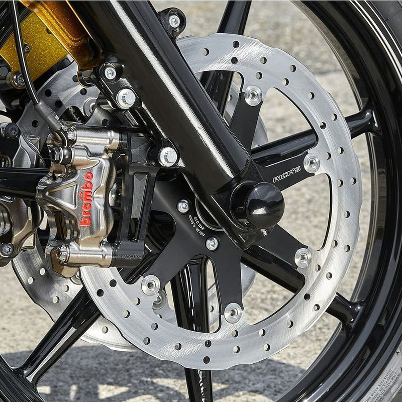 11.8インチ WAVE 7本スポーク フローティング フロントブレーキローター ブラック Ricks Motorcycles