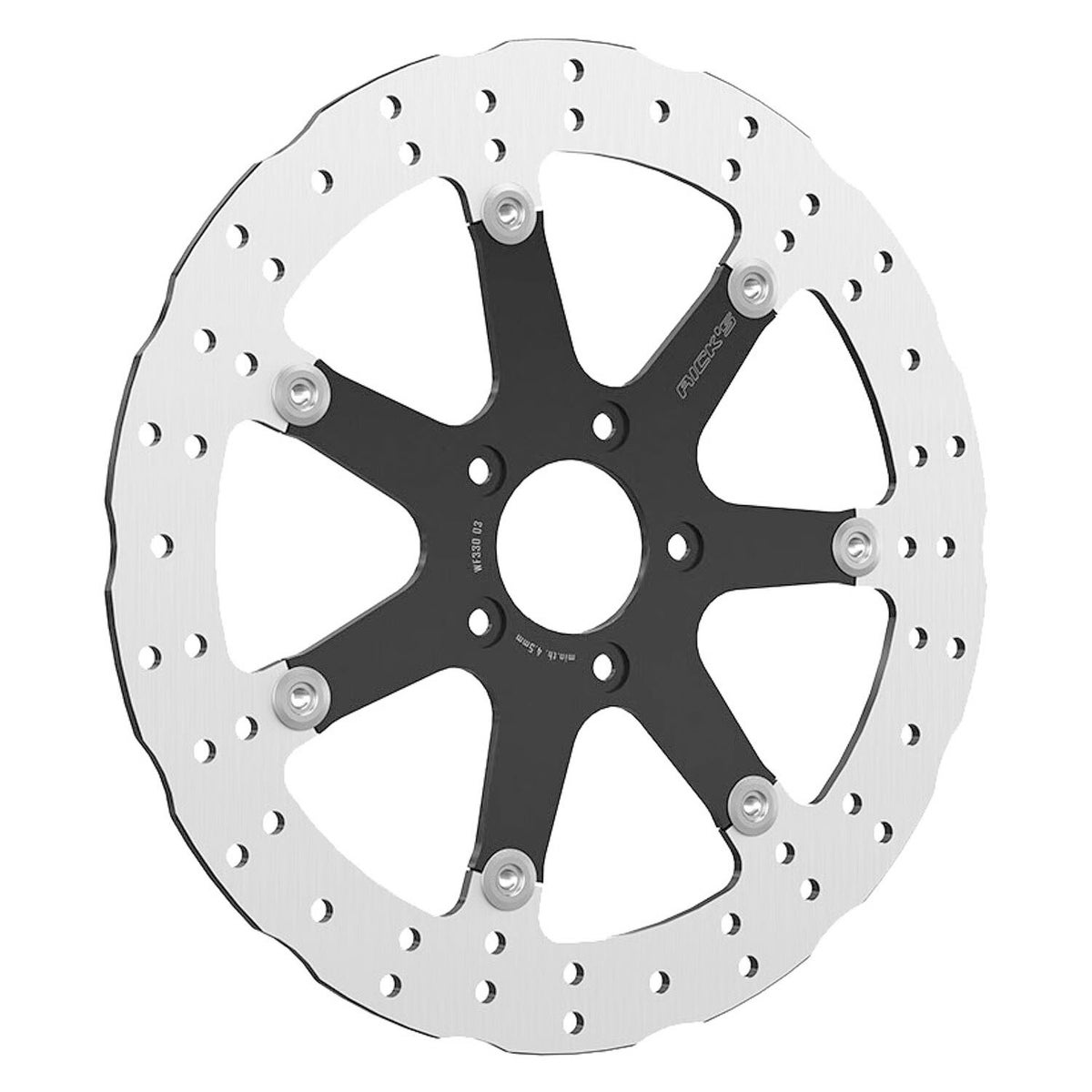 11.5インチ WAVE 7本スポーク フローティング フロントブレーキローター ブラック Ricks Motorcycles 3