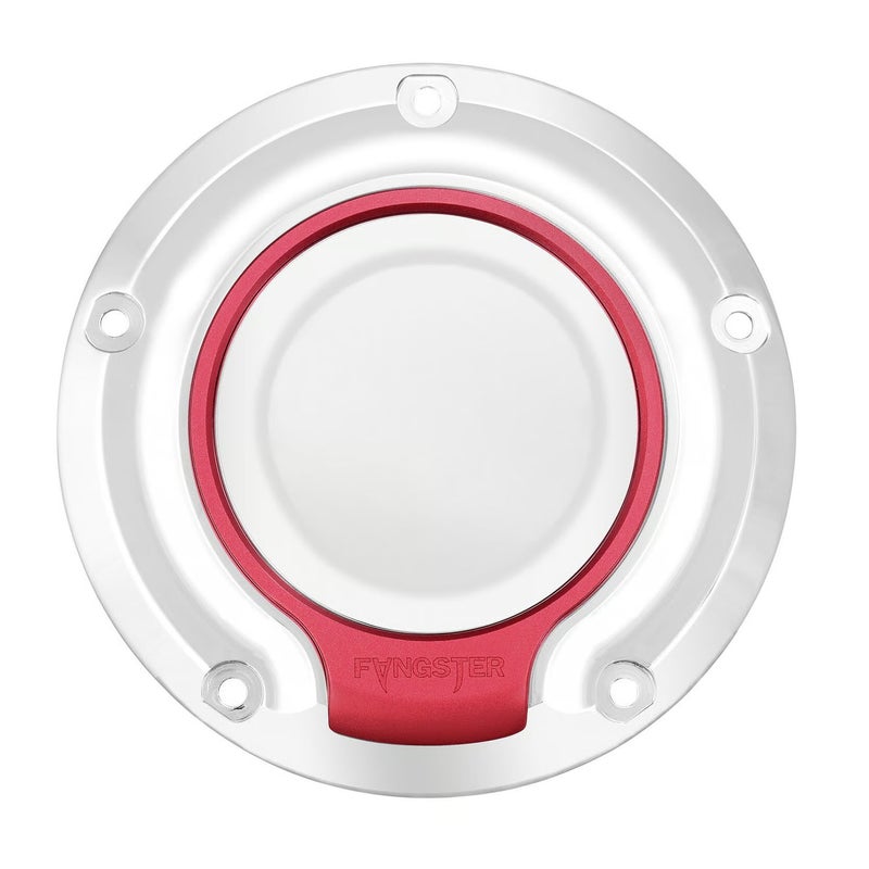 2019以降 ソフテイル ダービーカバー クローム/レッド FANGSTER