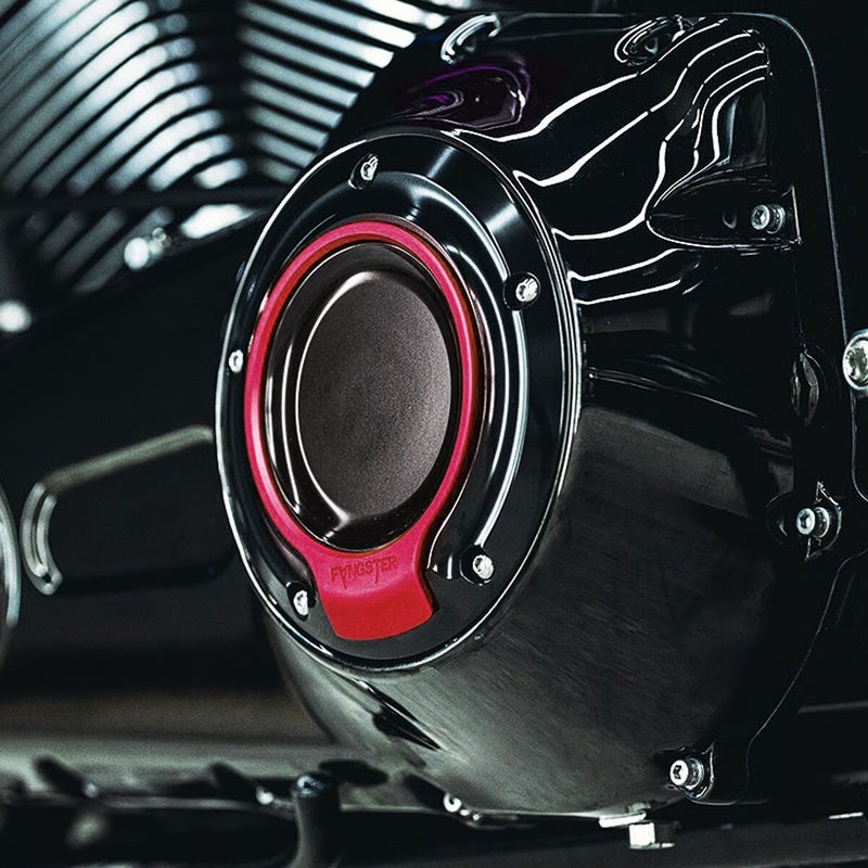 2016以降 ツーリング ダービーカバー ブラック/レッド FANGSTER