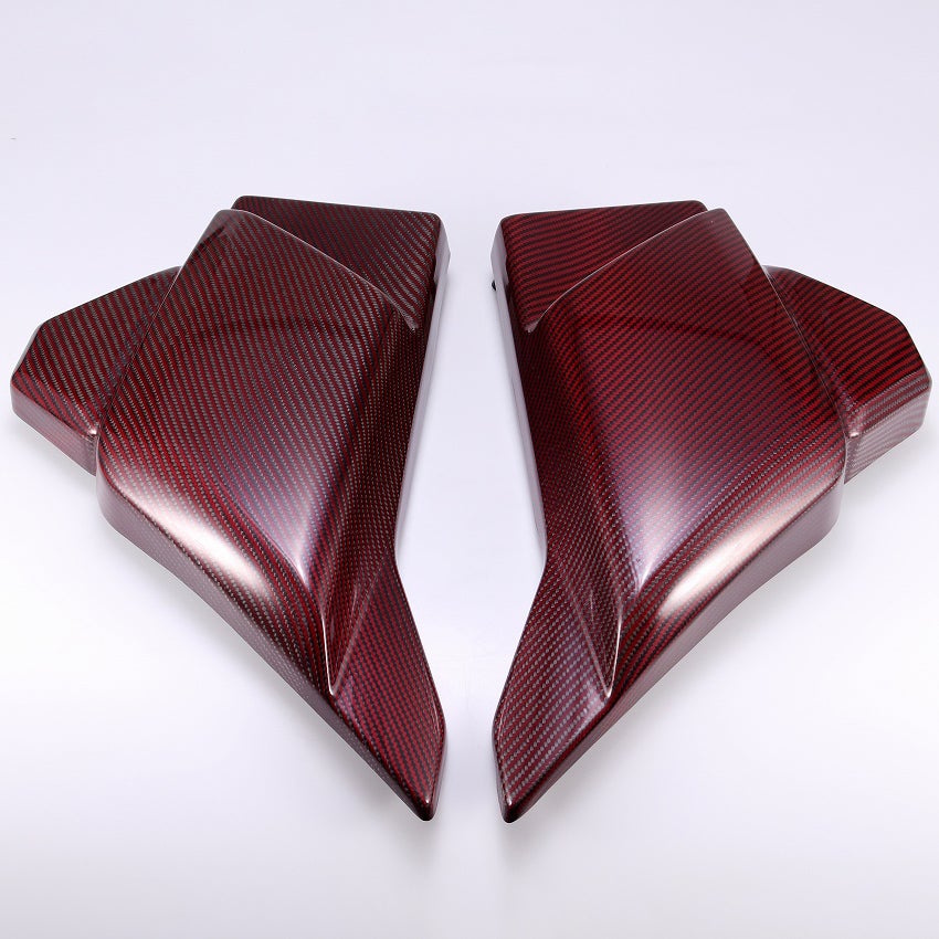 ドライカーボン・サイドカバーセット (レッド/艶有り)1