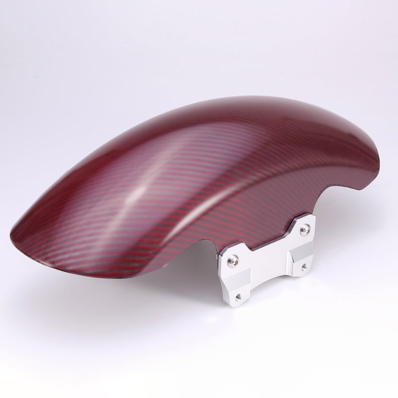 ドライカーボン ショートフロントフェンダー (レッド/艶消し/シルバー)1