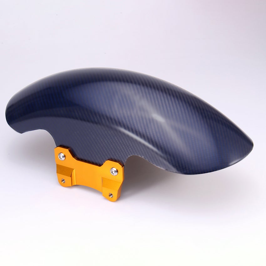 ドライカーボン ショートフロントフェンダー (ブルー/艶消し/ゴールド)1