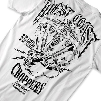 Gangscript Tシャツ ホワイト WEST COAST CHOPPERS |ハーレーパーツ 