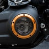 2019以降 ソフテイル カーボンインサート シースルー ダービーカバー オレンジ