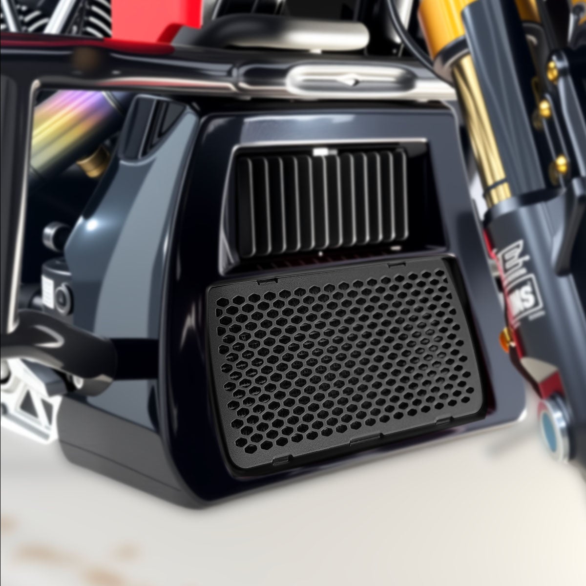 オイルクーラー カバー プロテクションガード ブラック