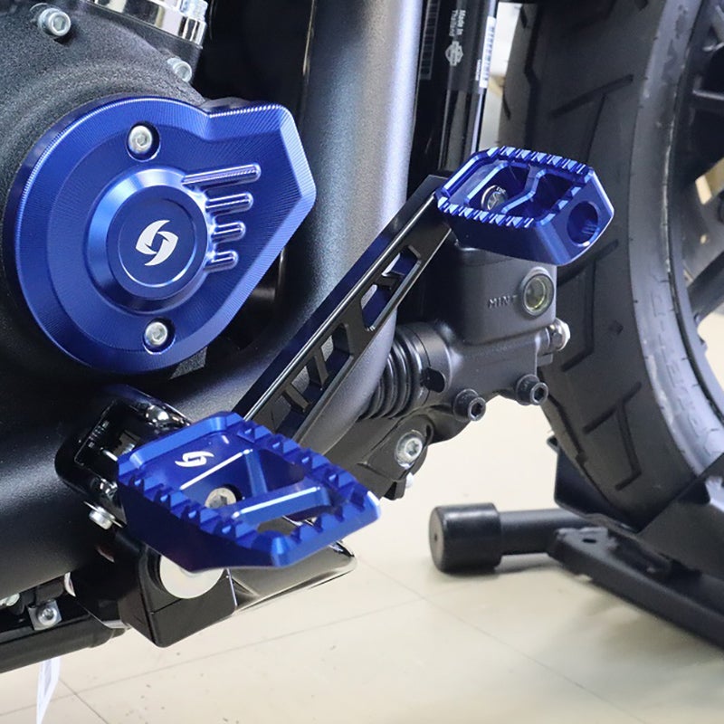 M8 ソフテイル リアブレーキレバーキットV2 Eタイプ (ブルー) スピード
