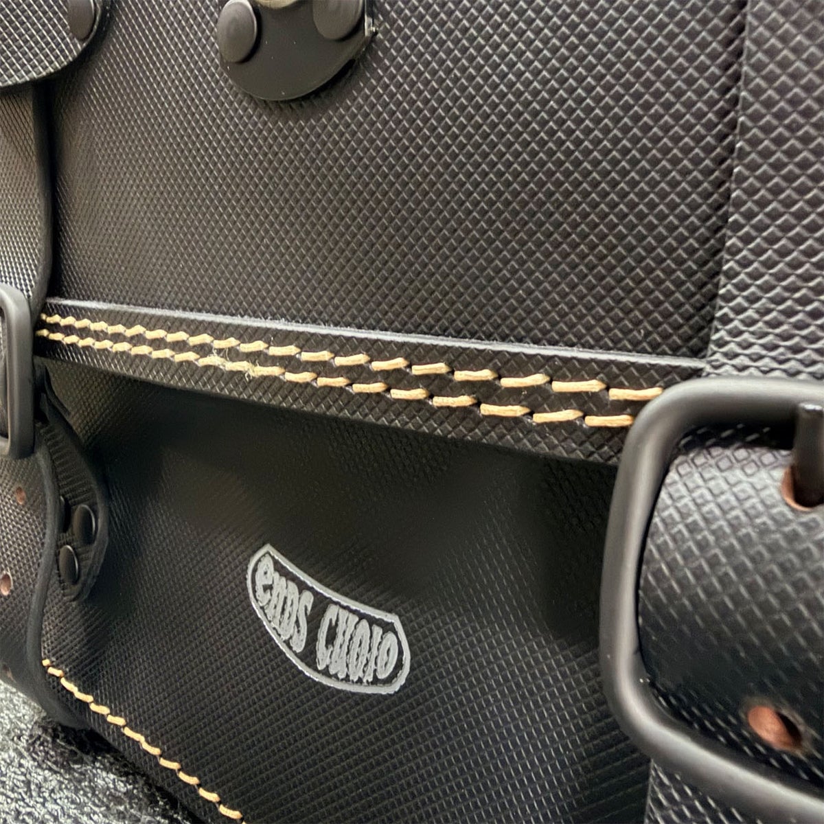 エンズクオイオ Rev Rap レザーサドルバッグ 16.5L ナイトスター 左側 ゴールドステッチ ロック付き デタッチャブル 2