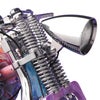 Bradley Concours 4.5インチ ロケットヘッドライトハウジング (クローム)
