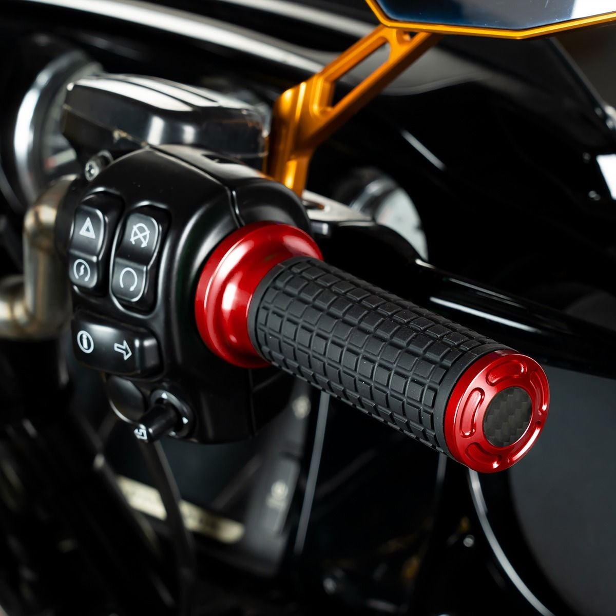 MXスタイル ハンドグリップ (レッド) 電子制御スロットル用1