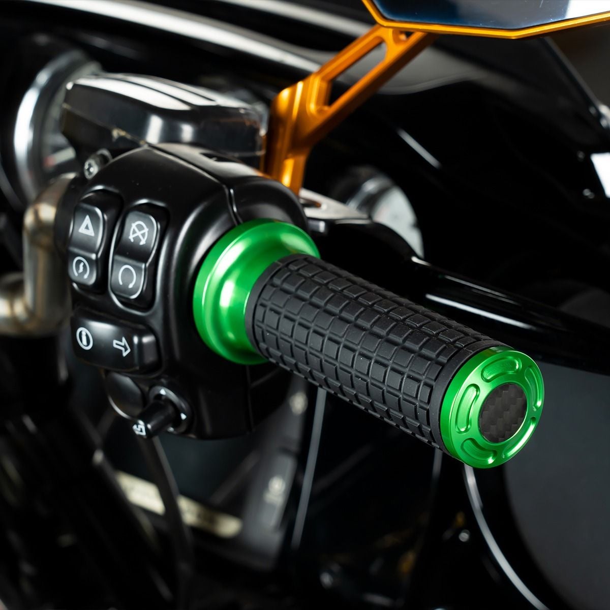 MXスタイル ハンドグリップ (グリーン) 電子制御スロットル用1