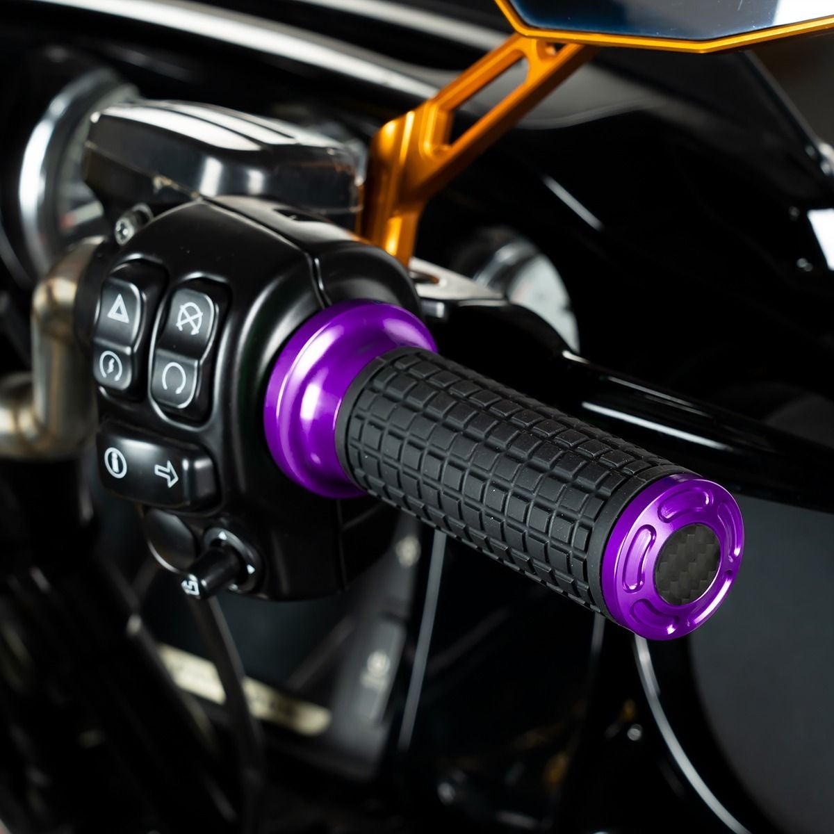 MXスタイル ハンドグリップ (パープル) 電子制御スロットル用2