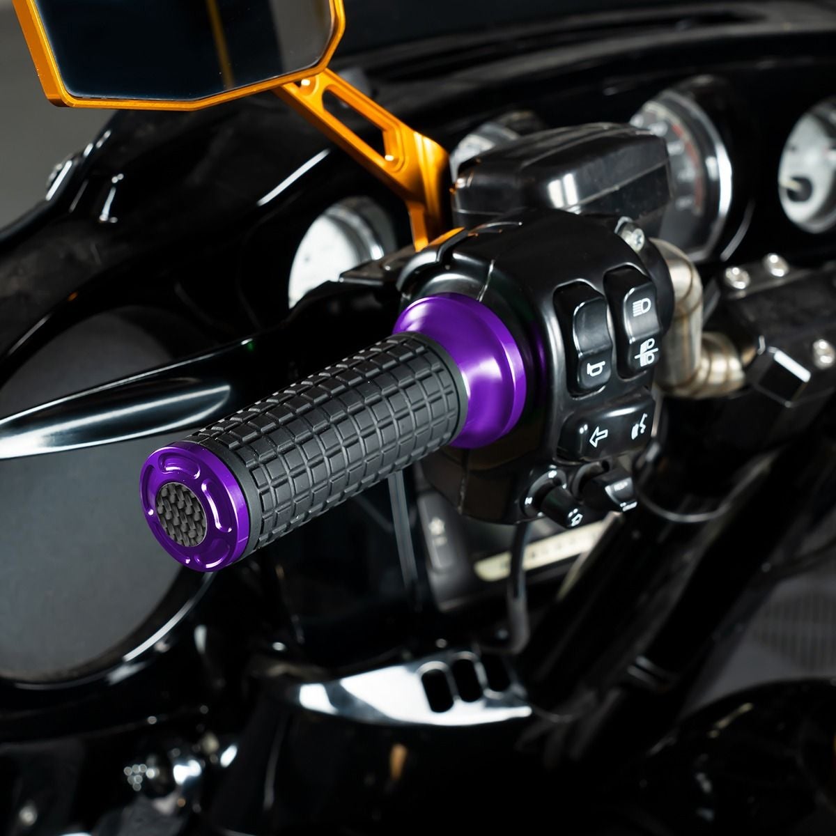 MXスタイル ハンドグリップ (パープル) 電子制御スロットル用3