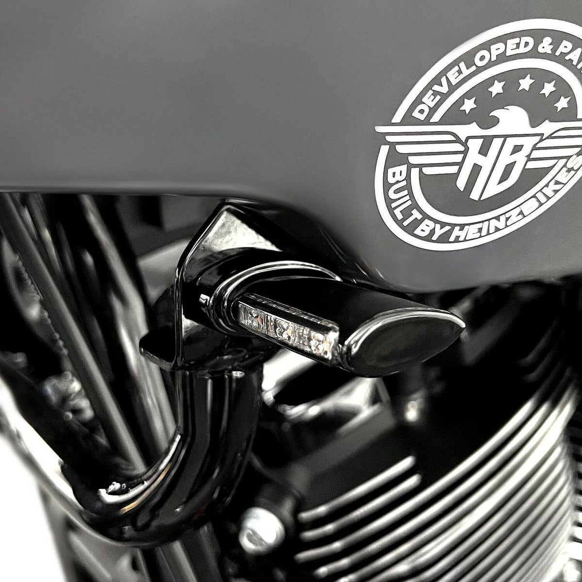 FXLRST　ST クラシック フロントウィンカー ポジションライト付き グロスブラック ハインツバイク 2