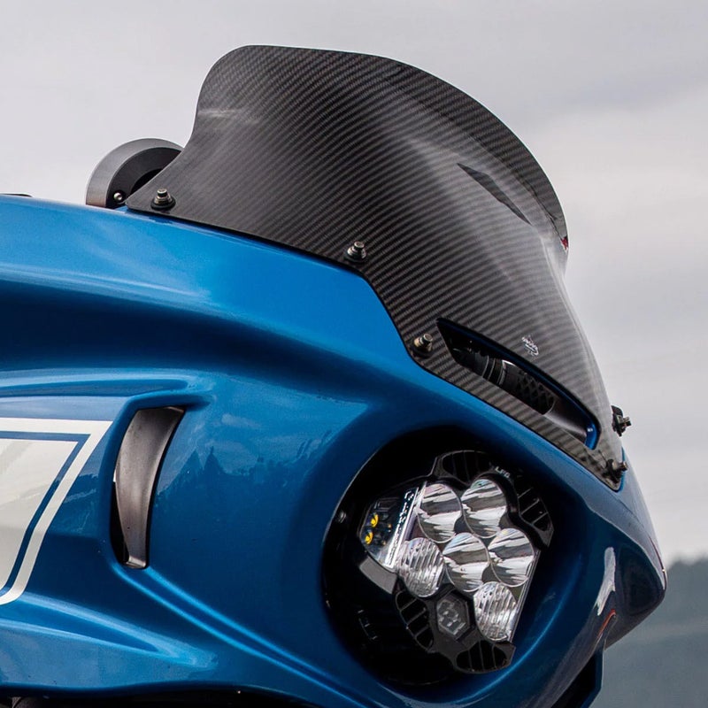 ローライダーST カーボンファイバー・フレアウィンドシールド 8インチ