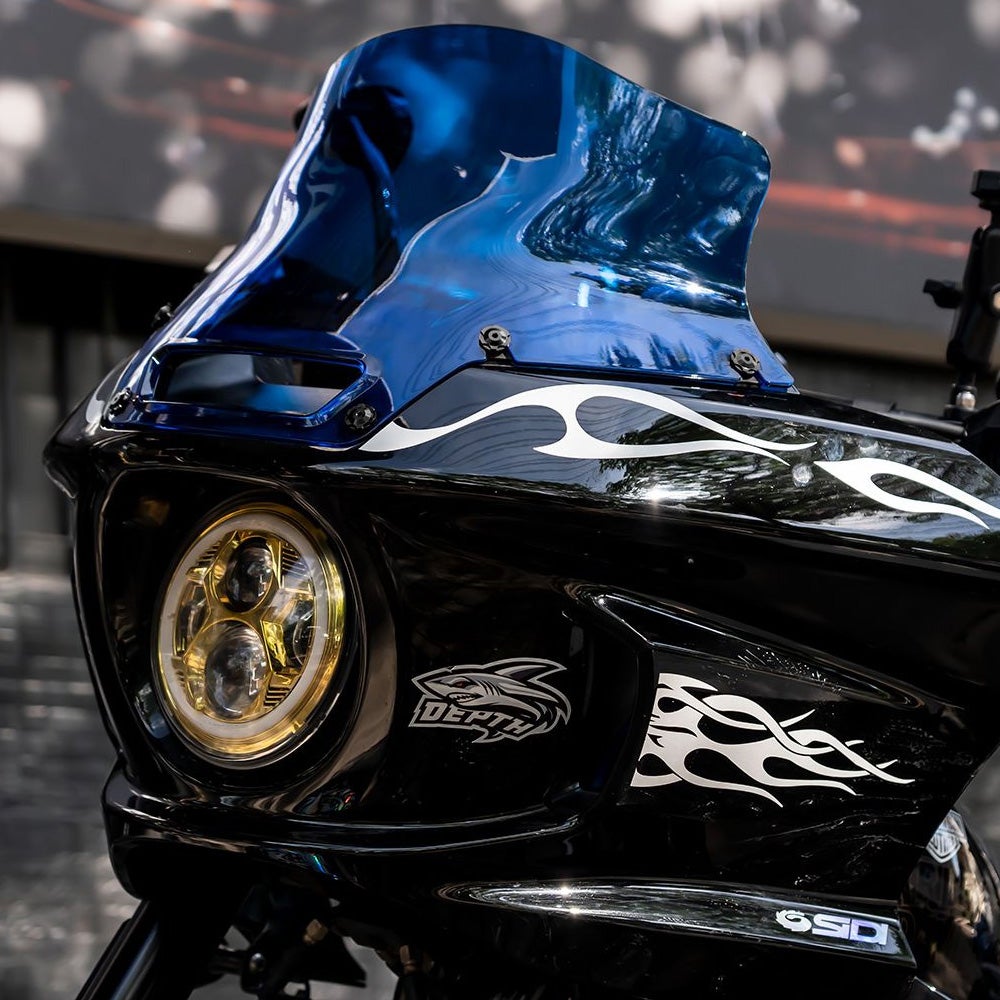 ローライダーST ウィンドシールド 8インチ (ブルー)