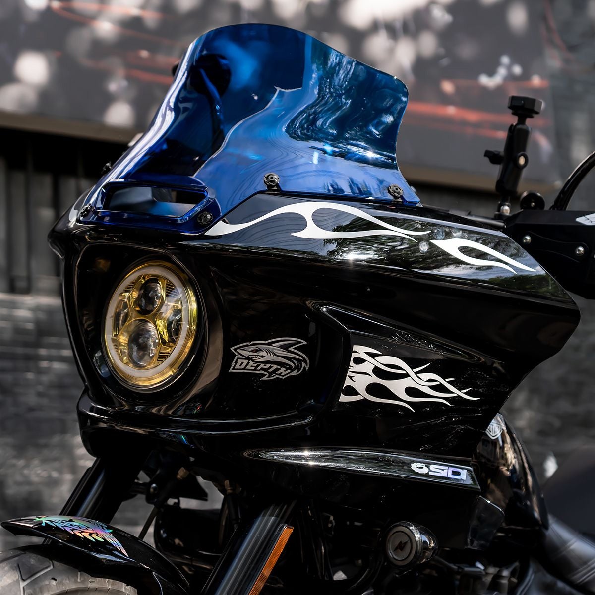 ローライダーST ウィンドシールド 8インチ (ブルー)2