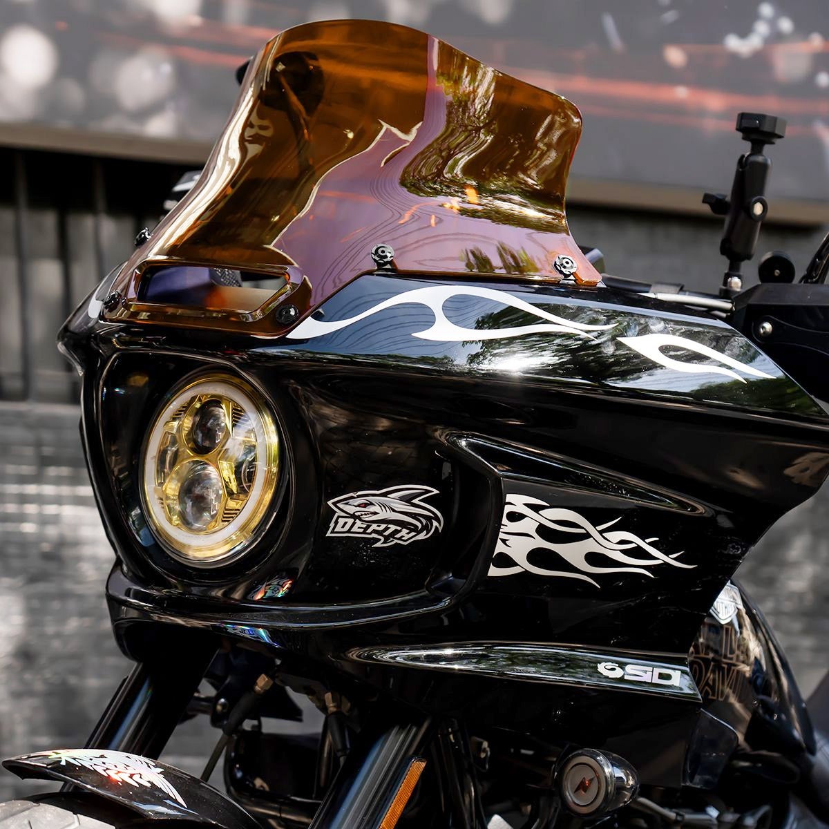 ローライダーST ウィンドシールド 8インチ (オレンジ)2