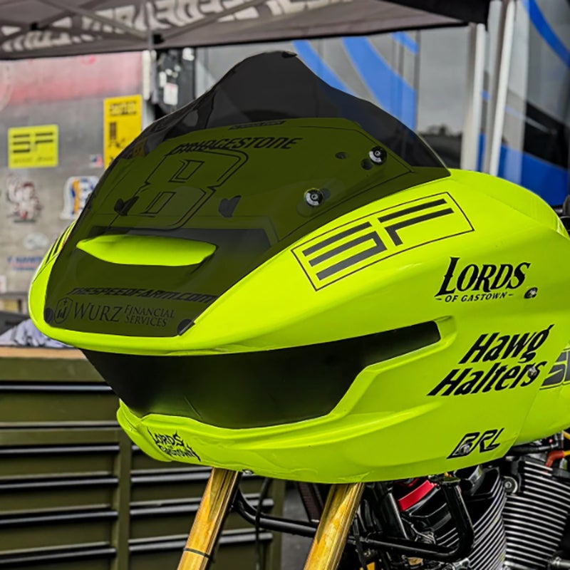 BRL ベント付 レースバブル ウィンドシールド 3インチ (ダークブラックスモーク)