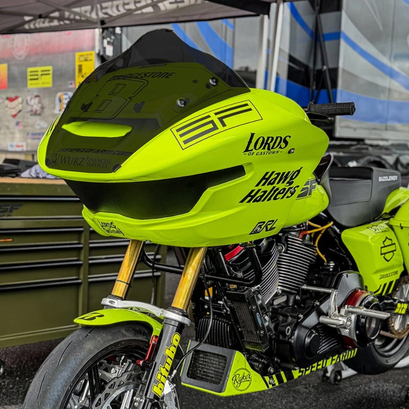 BRL ベント付 レースバブル ウィンドシールド 4インチ (ダークブラックスモーク)