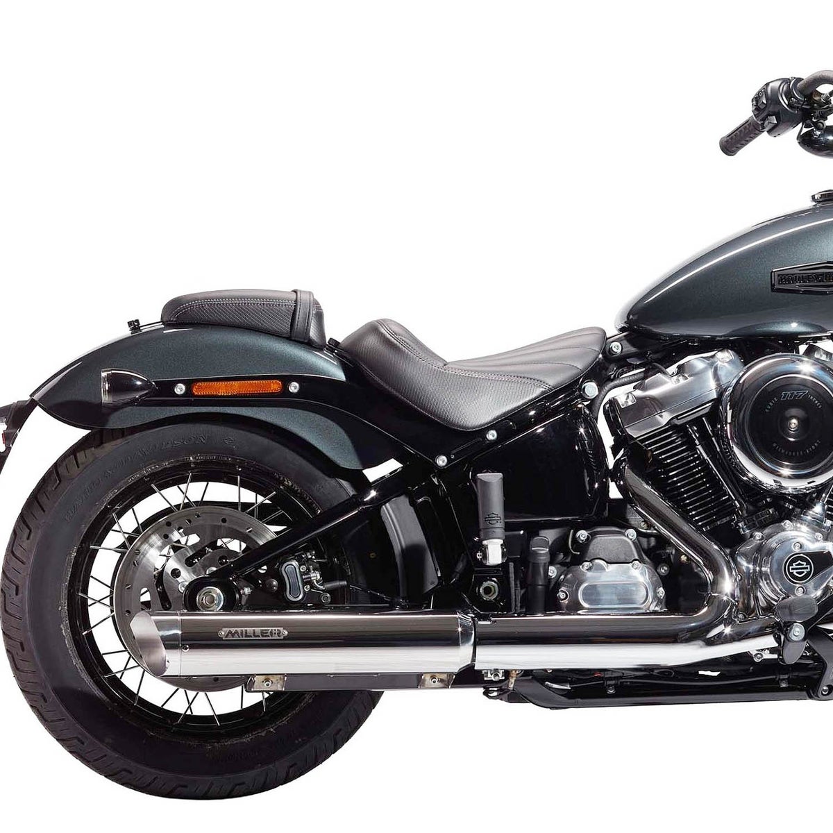 2025以降 FXBB ユーロ5対応 スリップオンマフラー スラッシュカット ポリッシュ/ポリッシュエンド MILLER EXHAUST 2