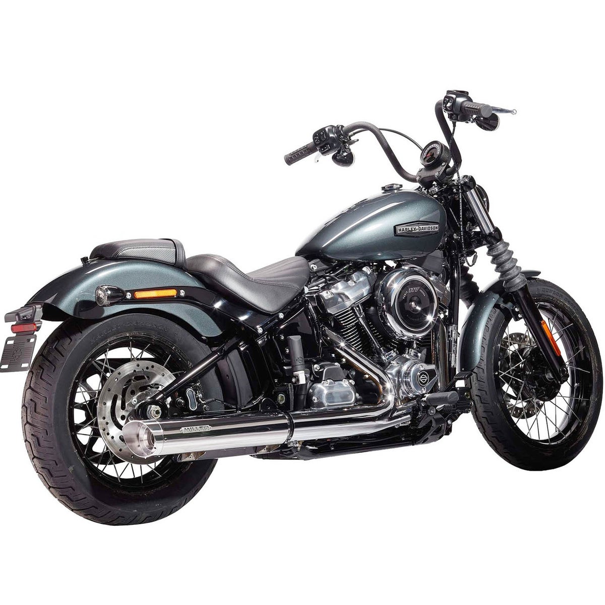 2025以降 FXBB ユーロ5対応 スリップオンマフラー スラッシュカット ポリッシュ/ポリッシュエンド MILLER EXHAUST 3