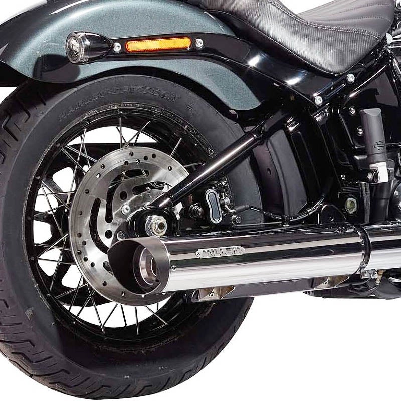 2025以降 FXBB ユーロ5対応 スリップオンマフラー スラッシュカット ポリッシュ/ブラックエンド MILLER EXHAUST
