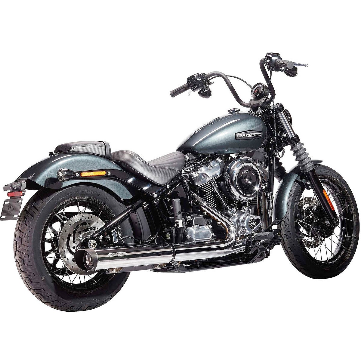 2025以降 FXBB ユーロ5対応 スリップオンマフラー スラッシュカット ポリッシュ/ブラックエンド MILLER EXHAUST 3