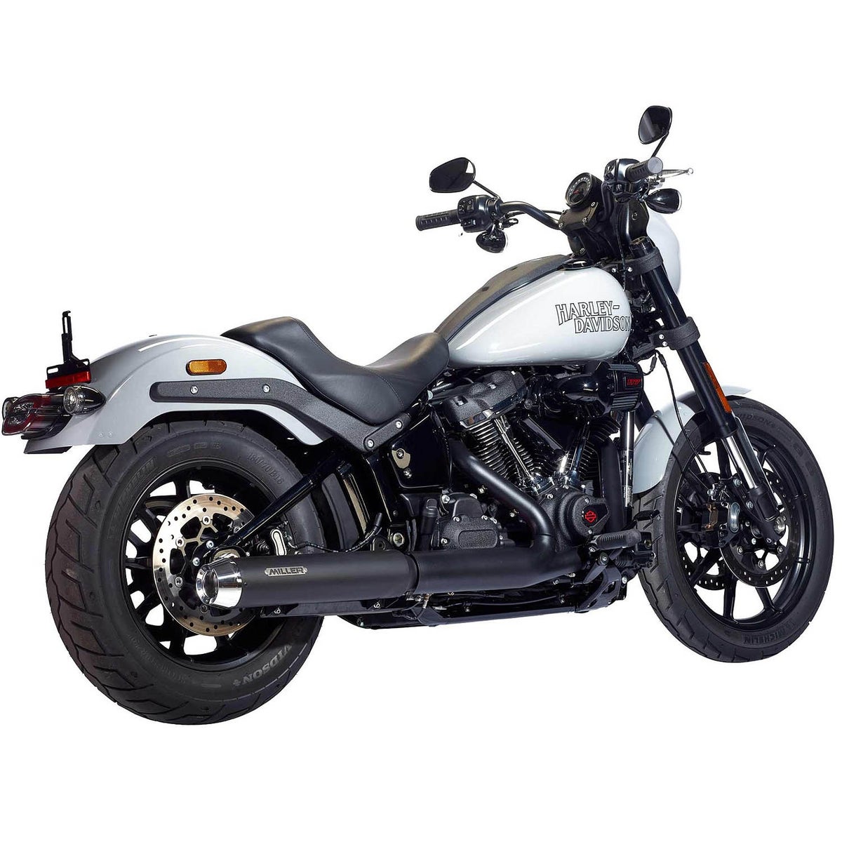 2025以降 FXBB ユーロ5対応 スリップオンマフラー テーパーエンド ブラック/ポリッシュエンド MILLER EXHAUST 2