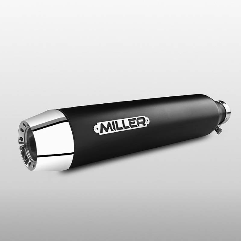 2025以降 FXBB ユーロ5対応 スリップオンマフラー テーパーエンド ブラック/ポリッシュエンド MILLER EXHAUST 4