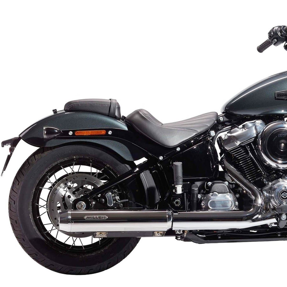 2025以降 FXBB ユーロ5対応 スリップオンマフラー テーパーエンド ポリッシュ/ポリッシュエンド MILLER EXHAUST 3