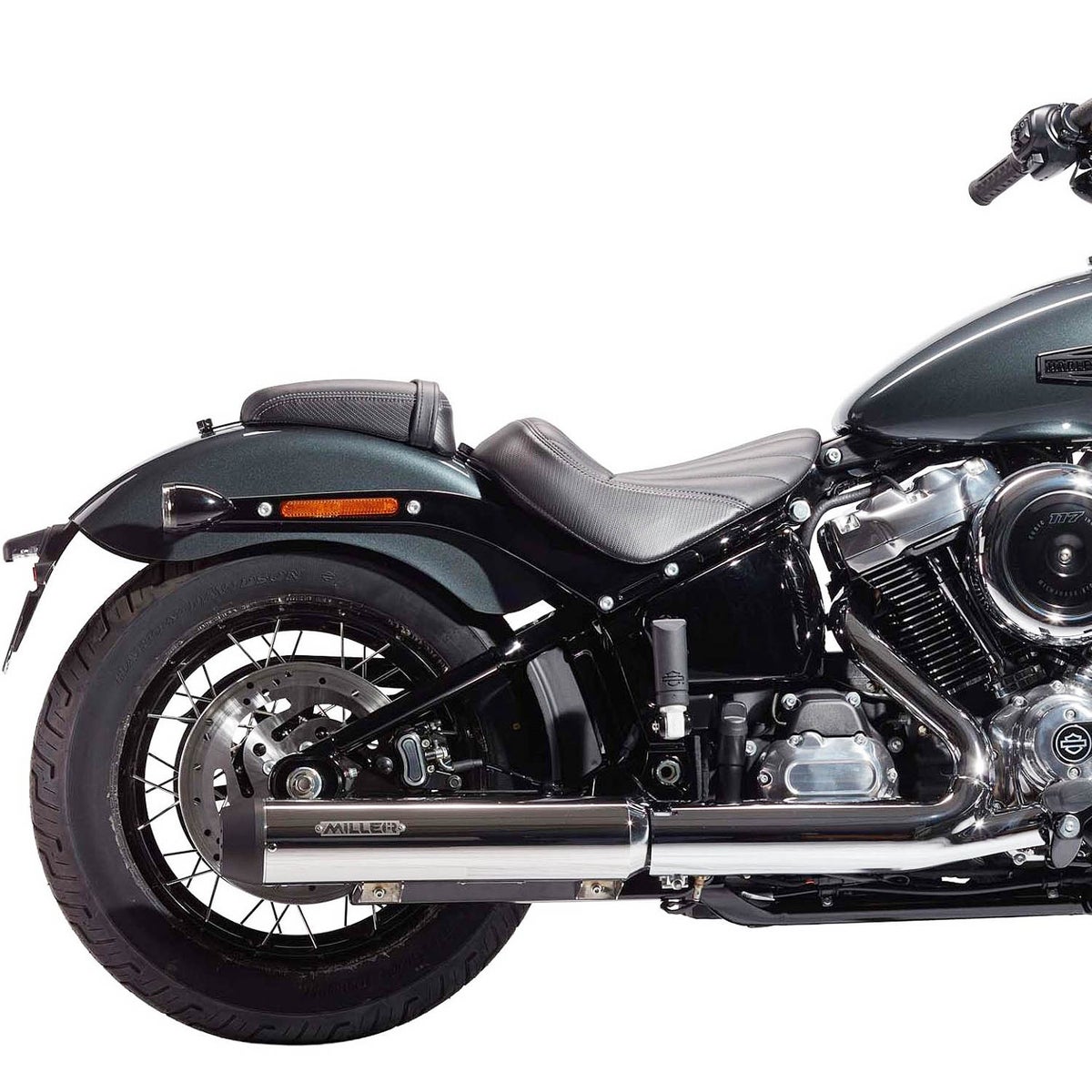 2025以降 FXBB ユーロ5対応 スリップオンマフラー テーパーエンド ポリッシュ/ブラックエンド MILLER EXHAUST 3