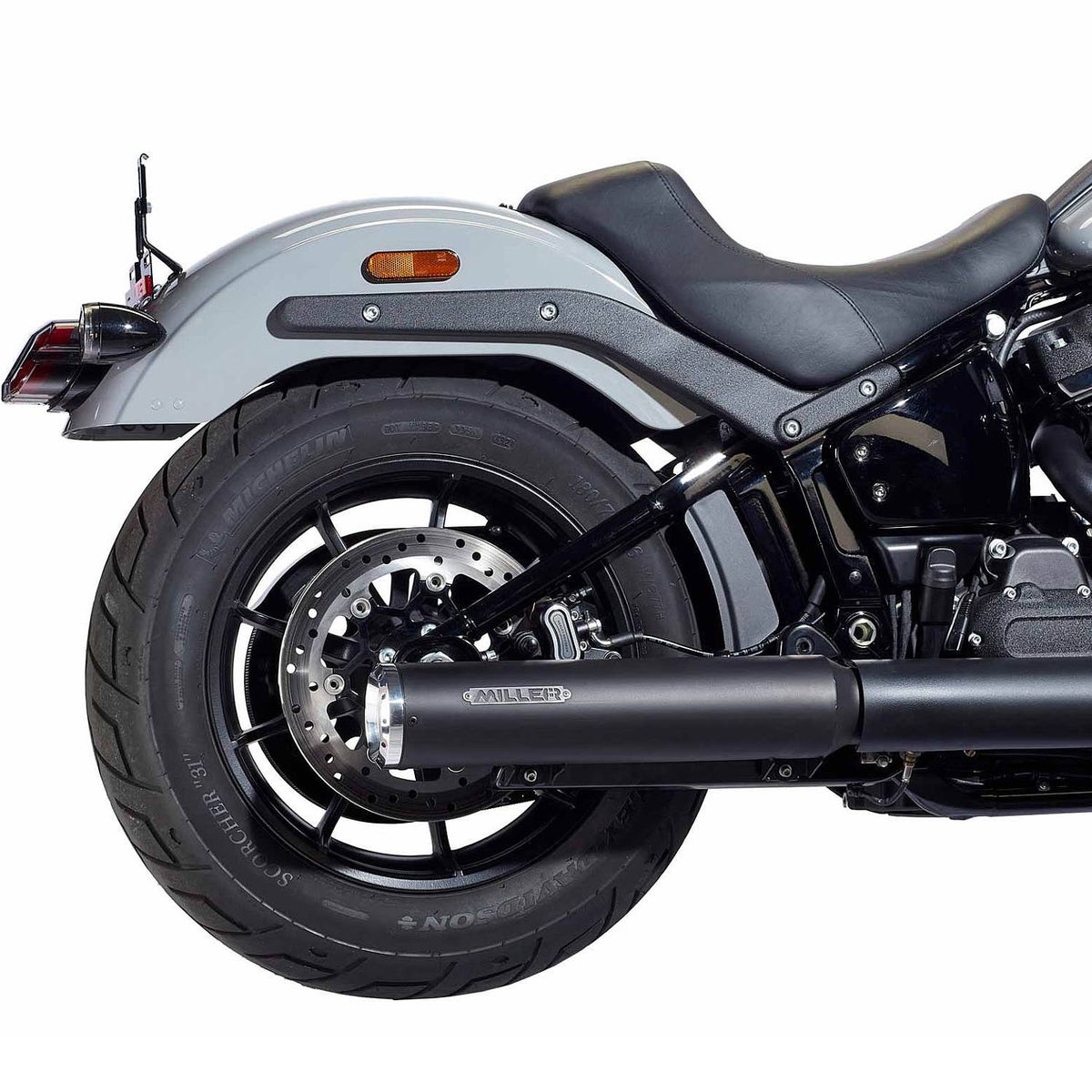 2025以降 FXLRS ユーロ5+対応 スリップオンマフラー スラッシュカット ブラック/ポリッシュエンド MILLER EXHAUST 3