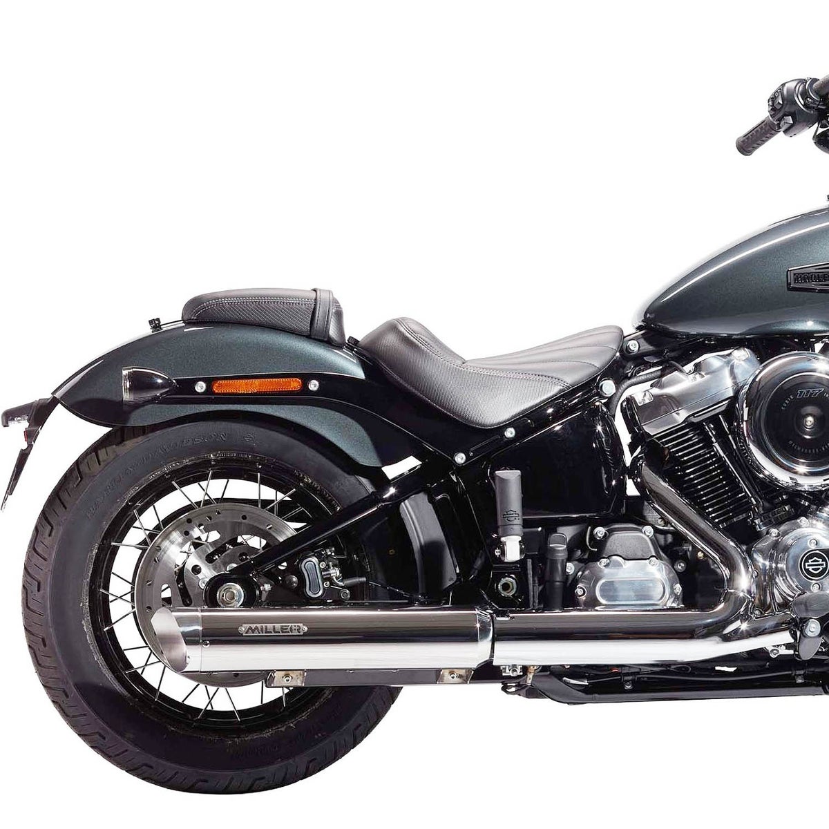 2025以降 FXLRS ユーロ5+対応 スリップオンマフラー スラッシュカット ポリッシュ/ポリッシュエンド MILLER EXHAUST 3