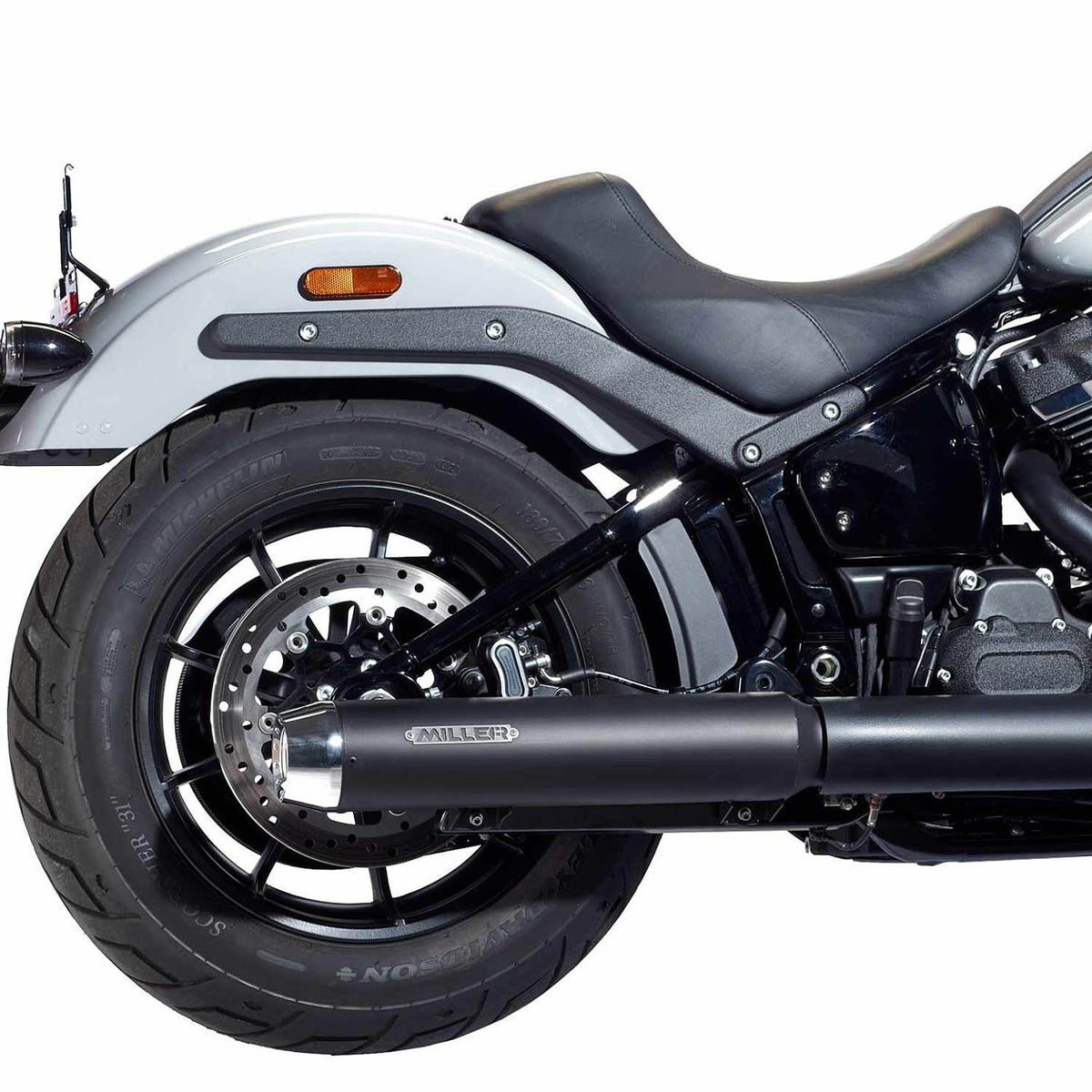2025以降 FXLRS ユーロ5+対応 スリップオンマフラー テーパーエンド ブラック/ポリッシュエンド MILLER EXHAUST 3
