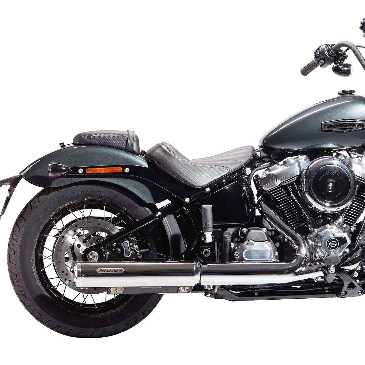 2025以降 FXLRST ユーロ5+対応 スリップオンマフラー スタンダードエンド ポリッシュ/ポリッシュエンド MILLER EXHAUST 3
