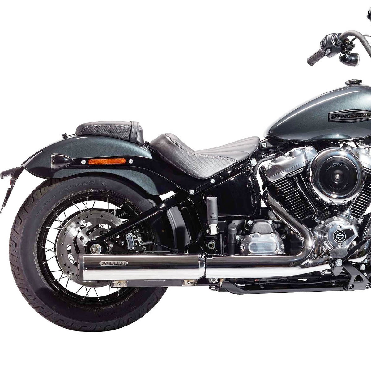 2025以降 FXLRST ユーロ5+対応 スリップオンマフラー スタンダードエンド ポリッシュ/ブラックエンド MILLER EXHAUST 3