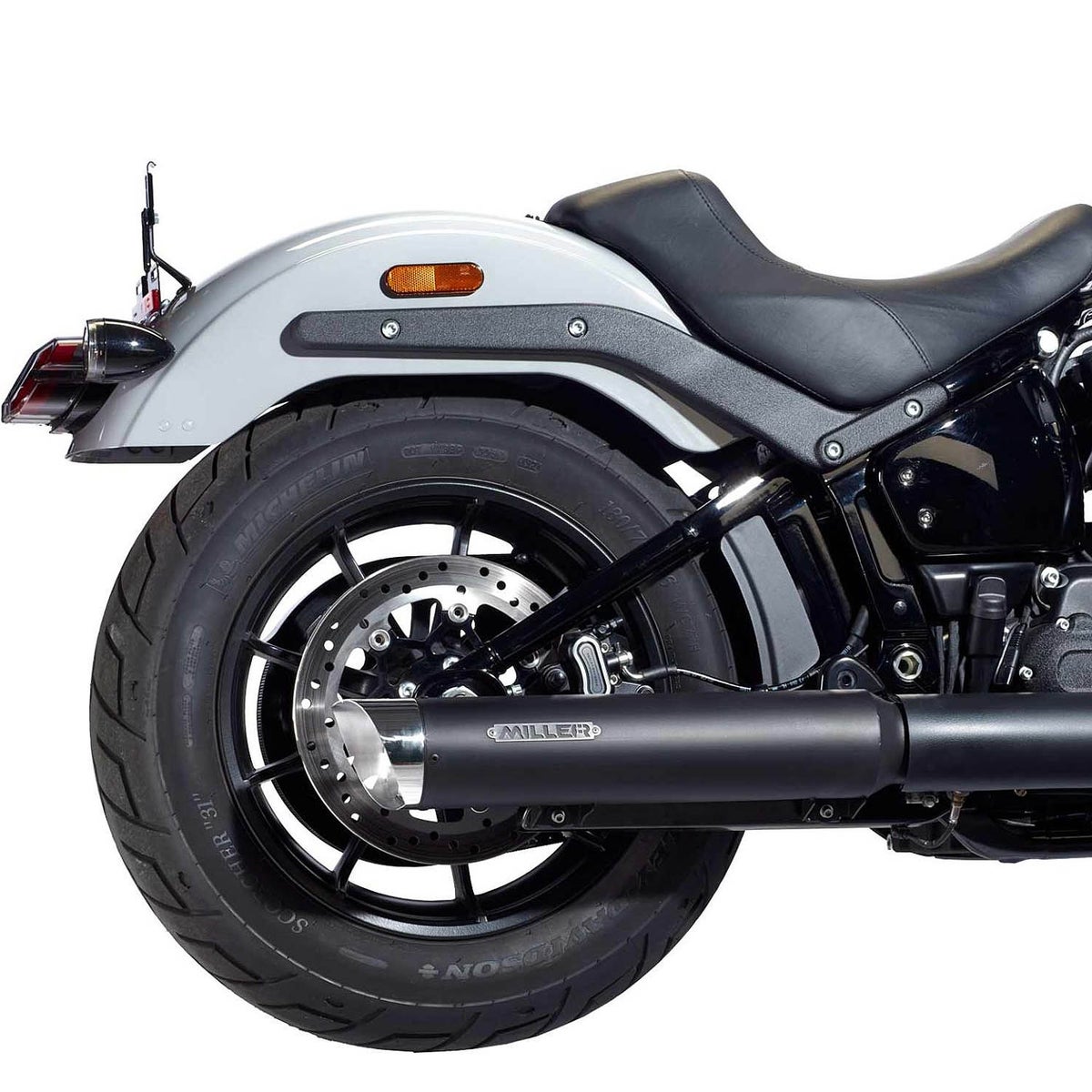 2025以降 FXLRST ユーロ5+対応 スリップオンマフラー スラッシュカット ブラック/ポリッシュエンド MILLER EXHAUST 3