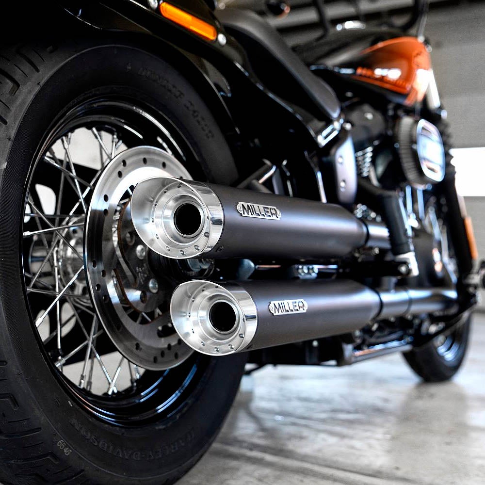 2021～2024 FXBBS ユーロ5対応 スリップオンマフラー スラッシュカット ブラック/ポリッシュエンド MILLER EXHAUST