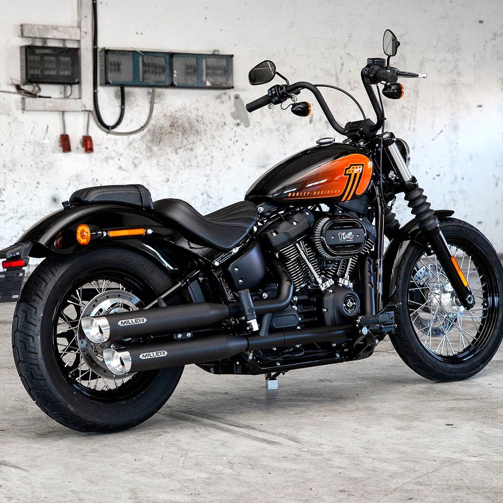 2021～2024 FXBBS ユーロ5対応 スリップオンマフラー スラッシュカット ブラック/ポリッシュエンド MILLER EXHAUST 2