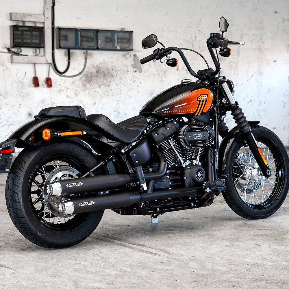 2021～2024 FXLRST ユーロ5対応 スリップオンマフラー テーパーエンド ポリッシュ/ポリッシュエンド MILLER EXHAUST 2