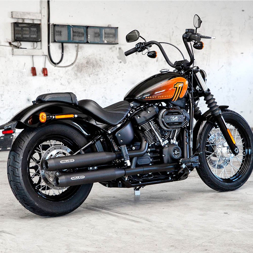 2021～2024 FXLRST ユーロ5対応 スリップオンマフラー テーパーエンド ポリッシュ/ブラックエンド MILLER EXHAUST 2